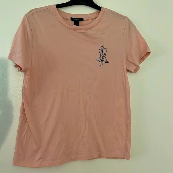 Forever‎ 21 feminine pink t-shirt sz M - Picture 1 of 4